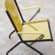 Lounge folding chair by André Montpoix in yellow scoubidou - 1960's