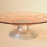 Art Deco Pink Glass Fruit Bowl