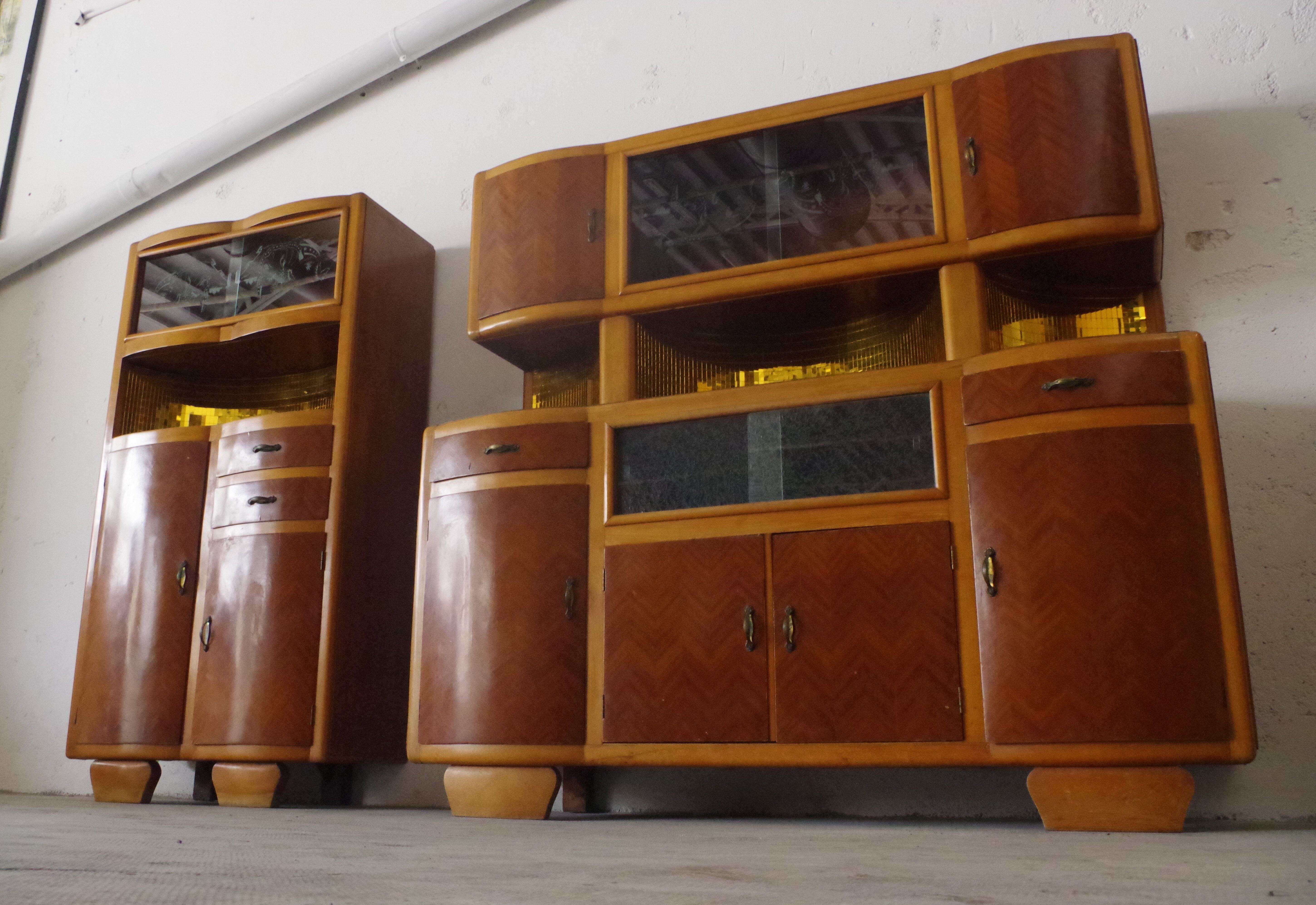 China buffets en Beech, 1950s, Set of 2