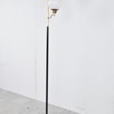 Vintage brass and glass floor lamp, 1970s, Italy