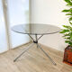 Round tripod table in smoked glass Roche Bobois 70