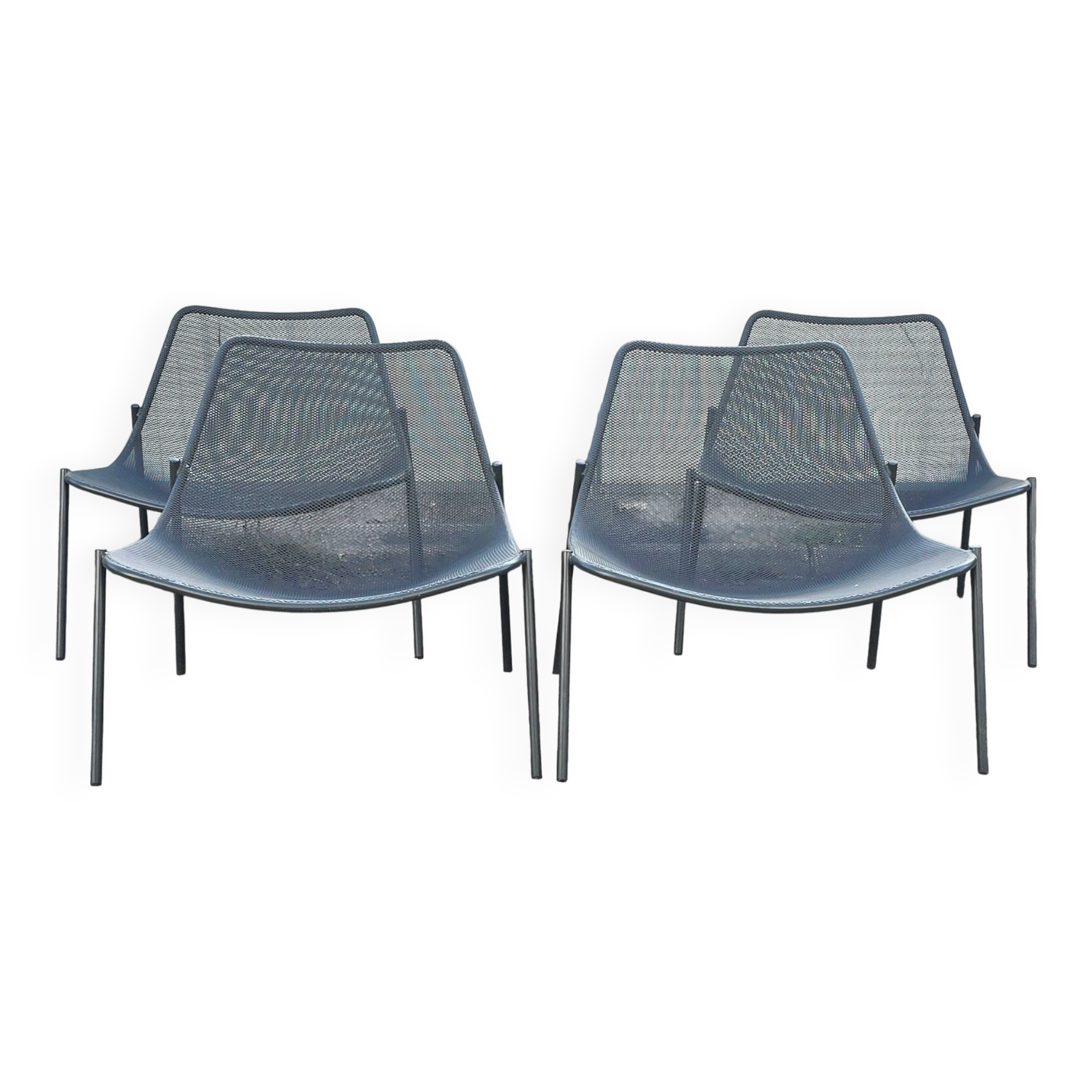 Suite de 4 fauteuils bas Round, EMU