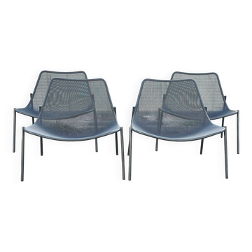 Set of 4 Round low armchairs, EMU