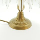 Lamp opaline pink lampshade with glass bead tassels