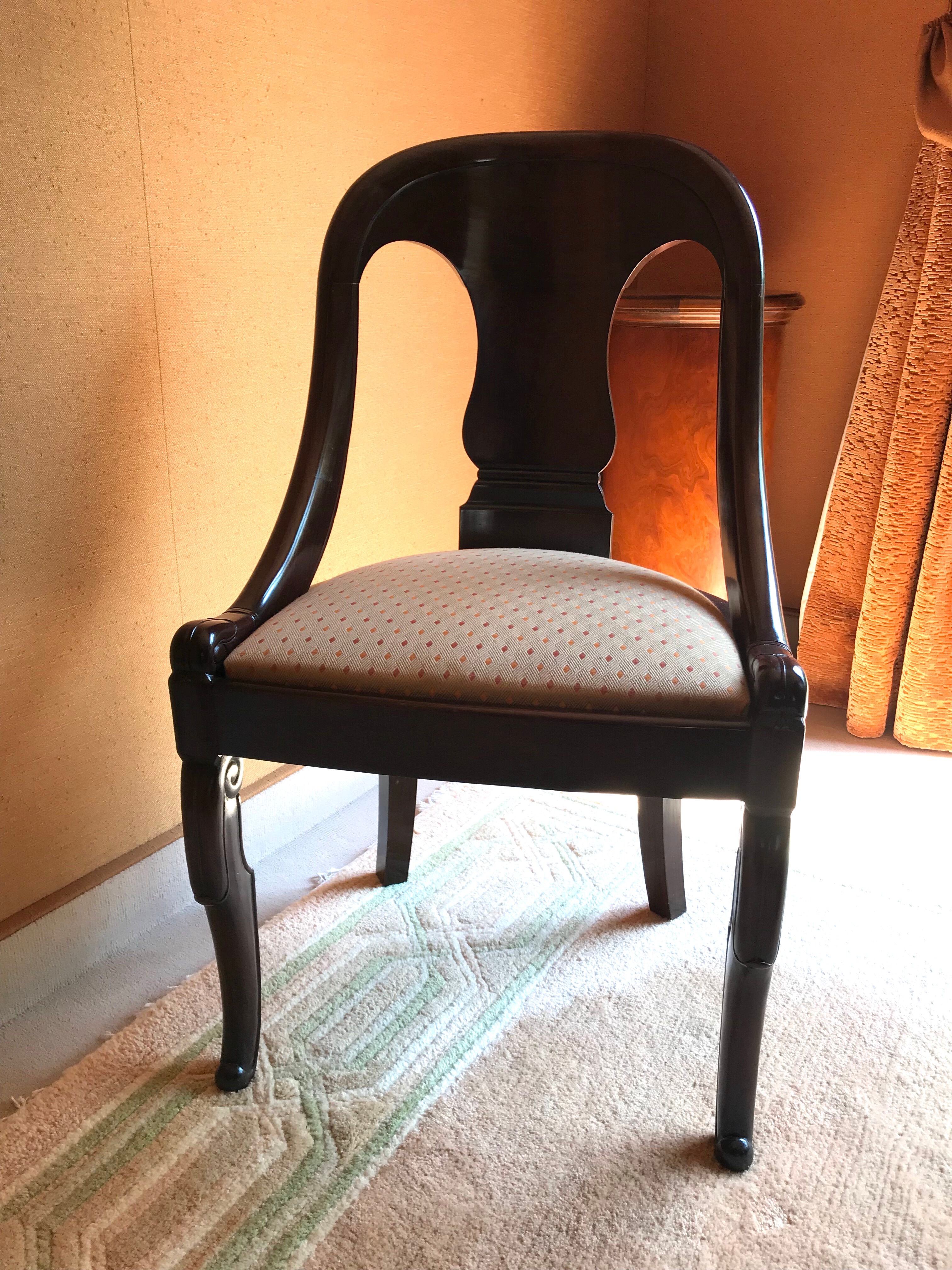 Set of 4 mahogany Empire style chairs