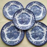 5 Assiettes à dessert en porcelaine Anglaise Myott