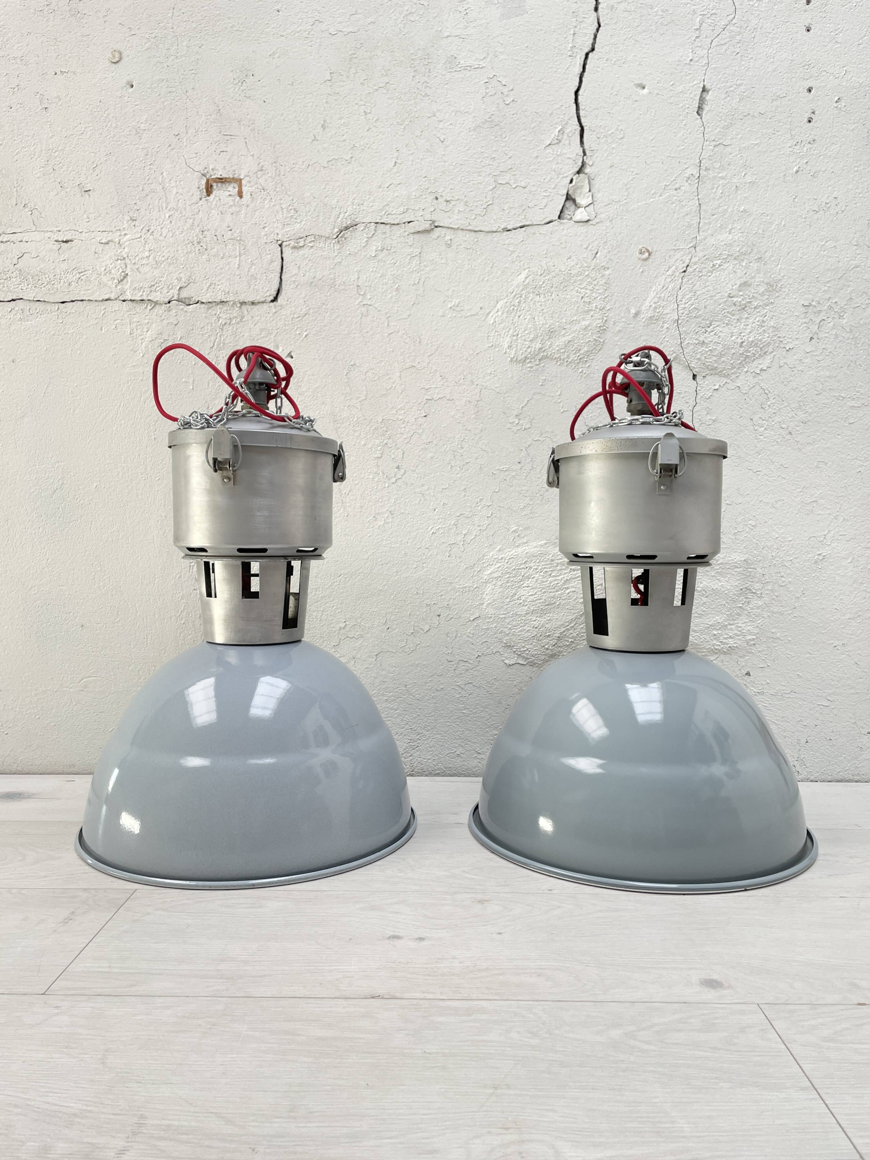 Pair of industrial lamps.
