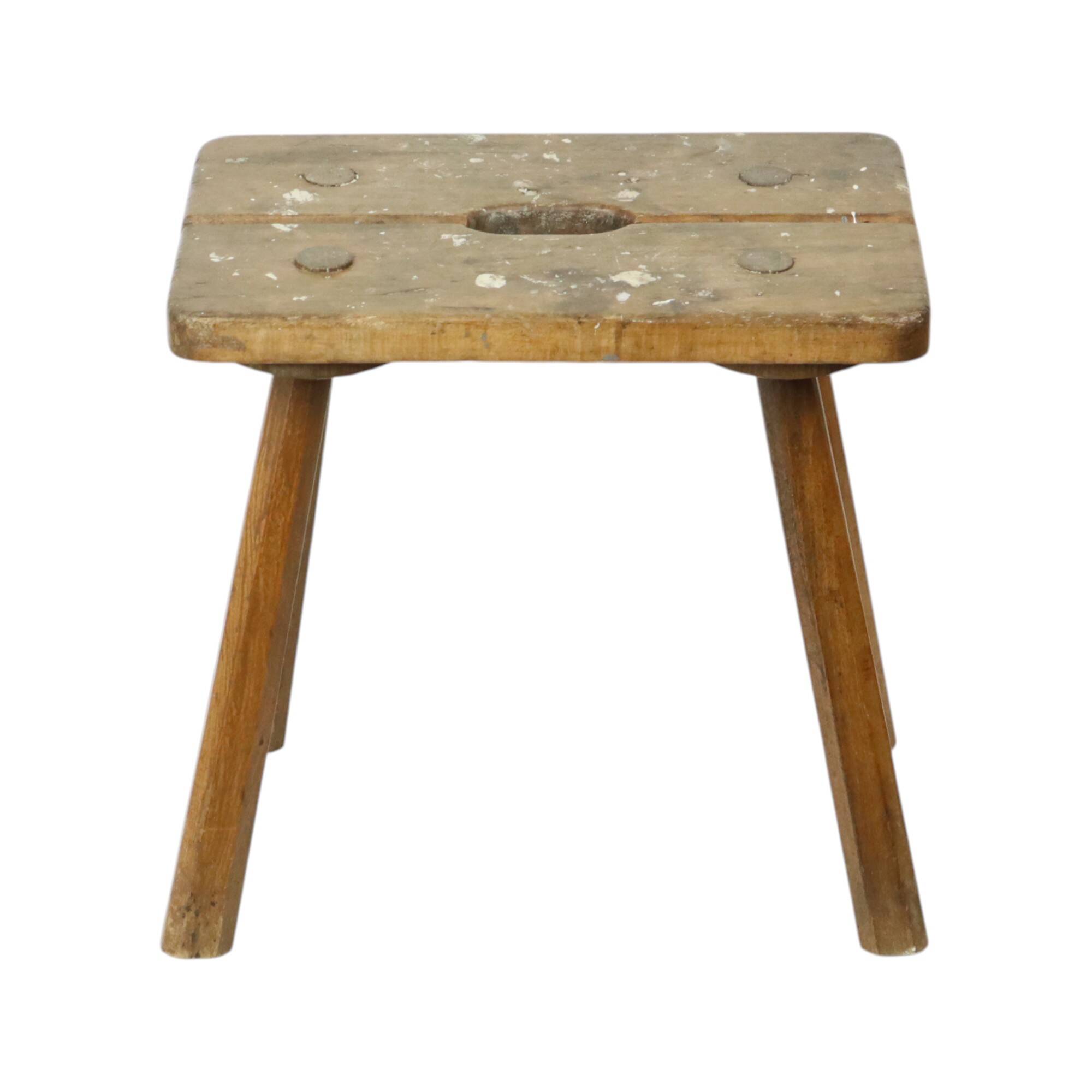Characterful Milk Stool Solid Wood Stool Rustic