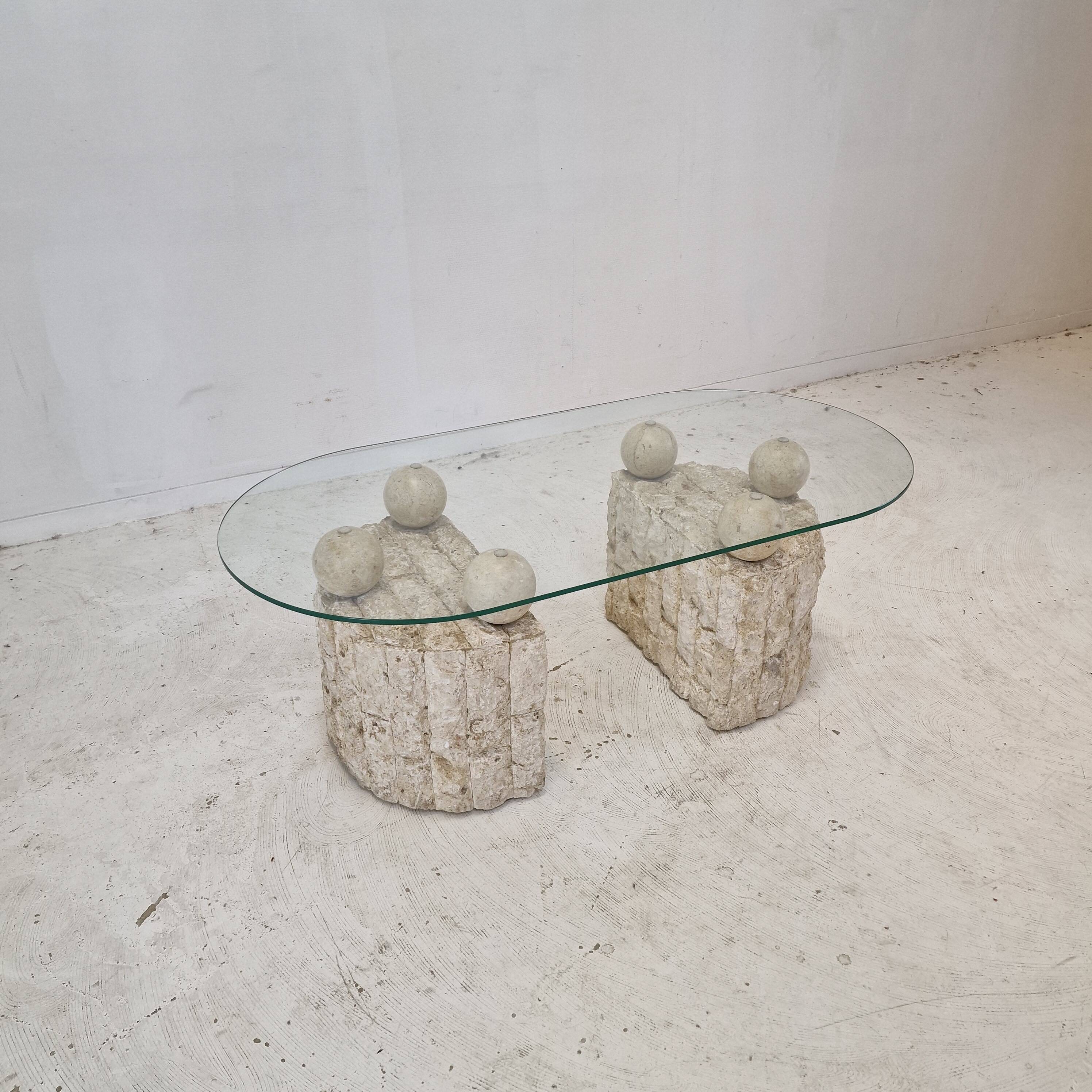 Magnussen Ponte Mactan Stone Coffee or Fossil Stone Table, 1980s