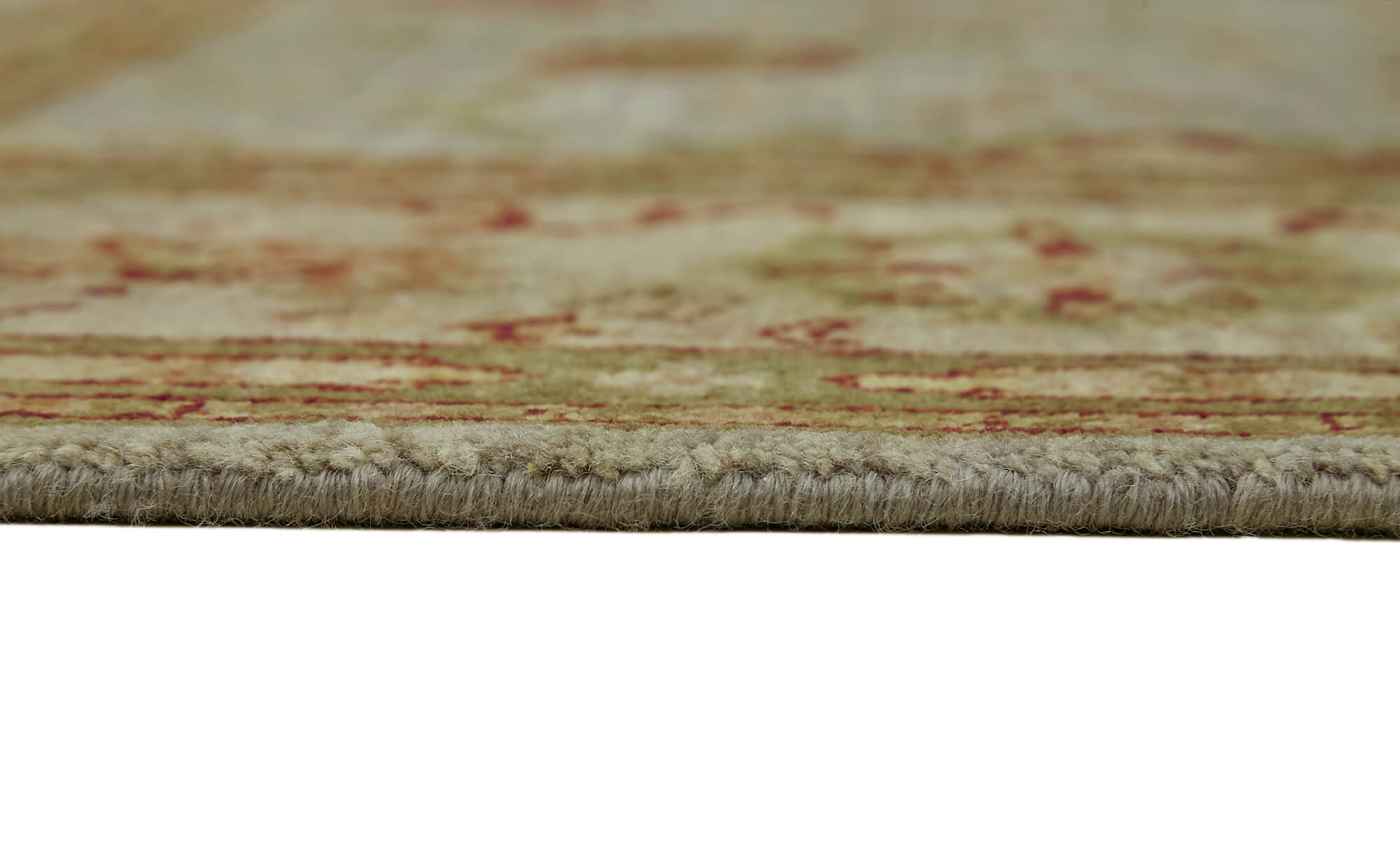 Handmade oriental unique 1980s 273 cm x 365 cm beige wool carpet