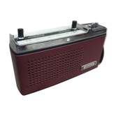 Ancienne radio portable ondax azur cuir rouge