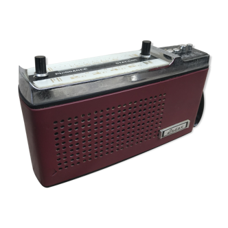 Ancienne radio portable ondax azur cuir rouge