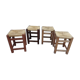 Lot de 4 tabouret corde vintage