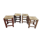 Lot de 4 tabouret corde vintage