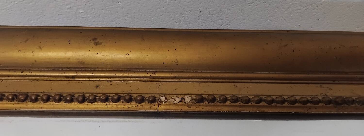 Antique wooden and plaster mirror 69x93cm
