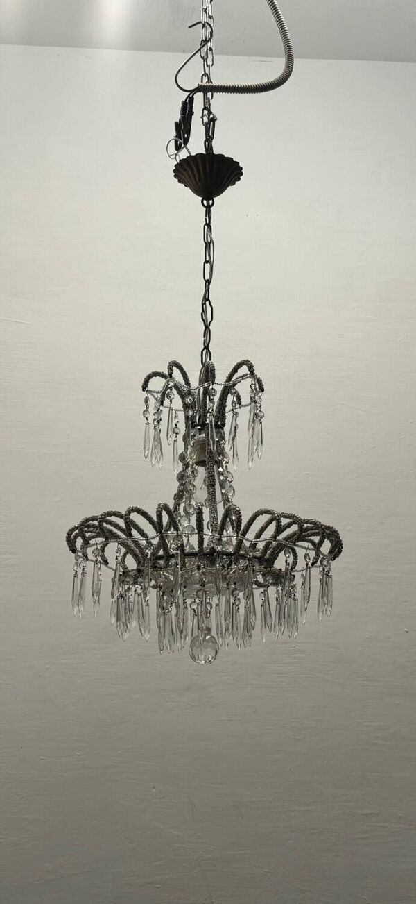 Suspension vintage en perles de cristal italiennes des années 1960