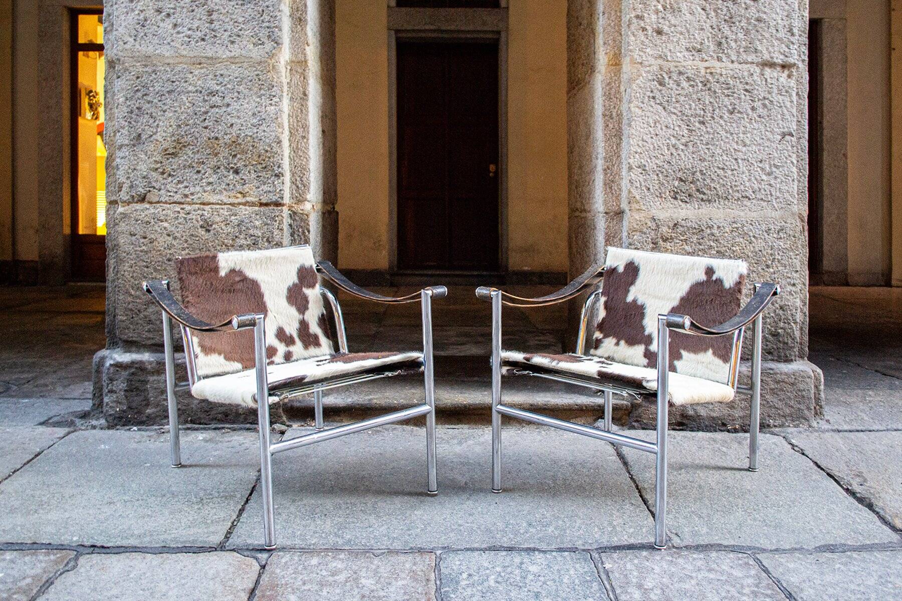LC1 armchair by Le Corbusier for Cassina, Italy, 1960s, set of 2.