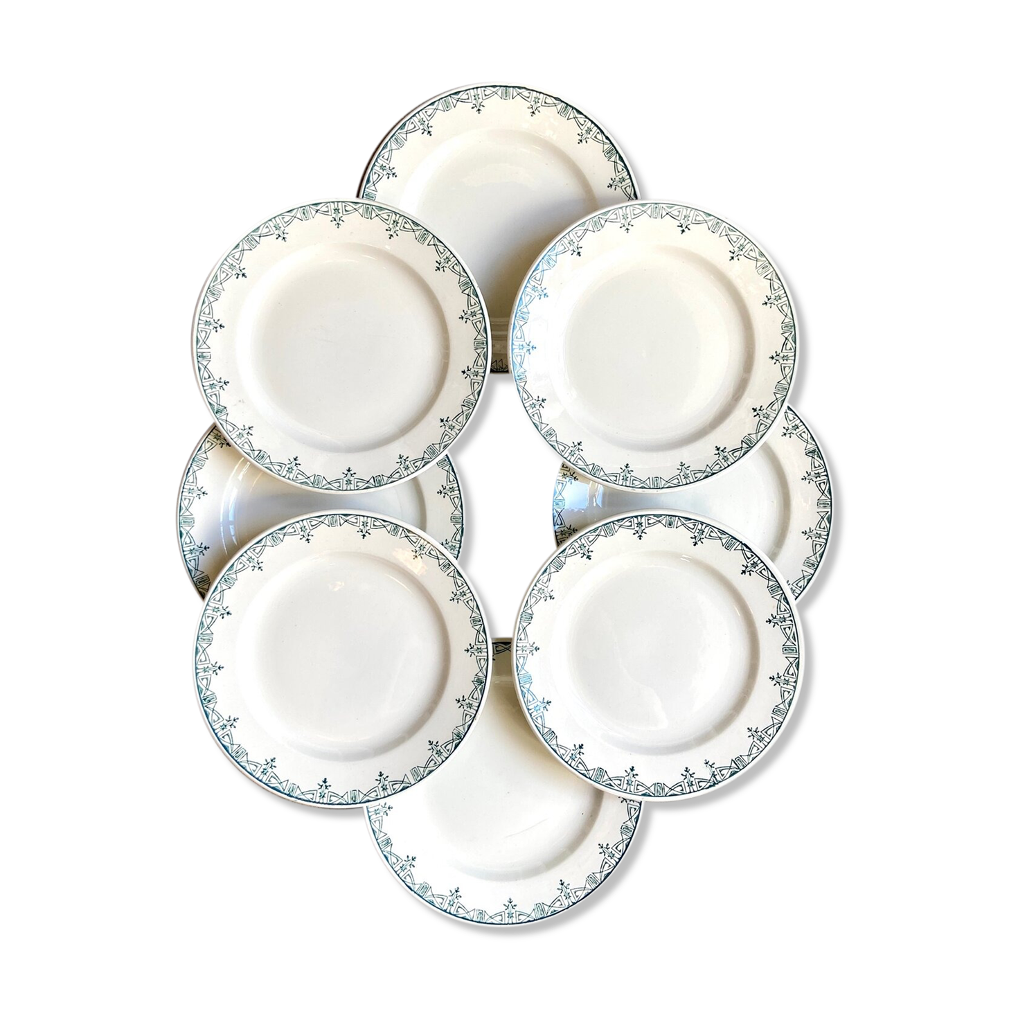 8 dessert plates St Amand & Hamage in iron earth