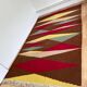 Tapis kilim en laine à motif géométrique abstrait, style années 1960