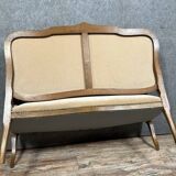 Louis XV style bench in molded and carved wood circa 1900