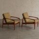 Set of 2 paperknife easy chairs by Kai Kristiansen, Denmark, 1960's