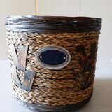Woven wicker planters