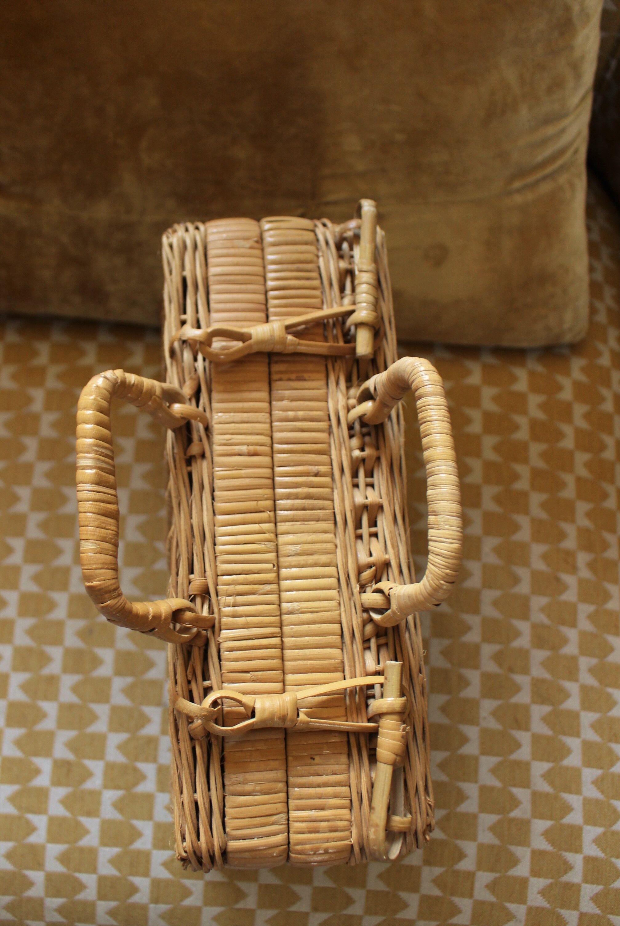 Vintage wicker suitcase