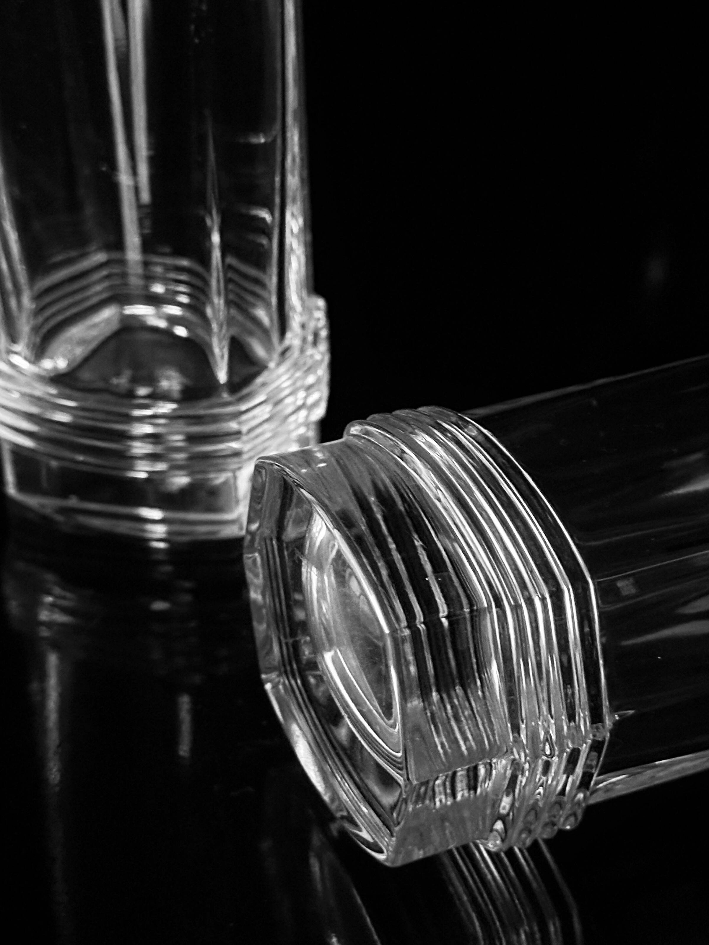 6x Christian Dior Crystal Longdrink Glasses - 1980s Art Deco Revival