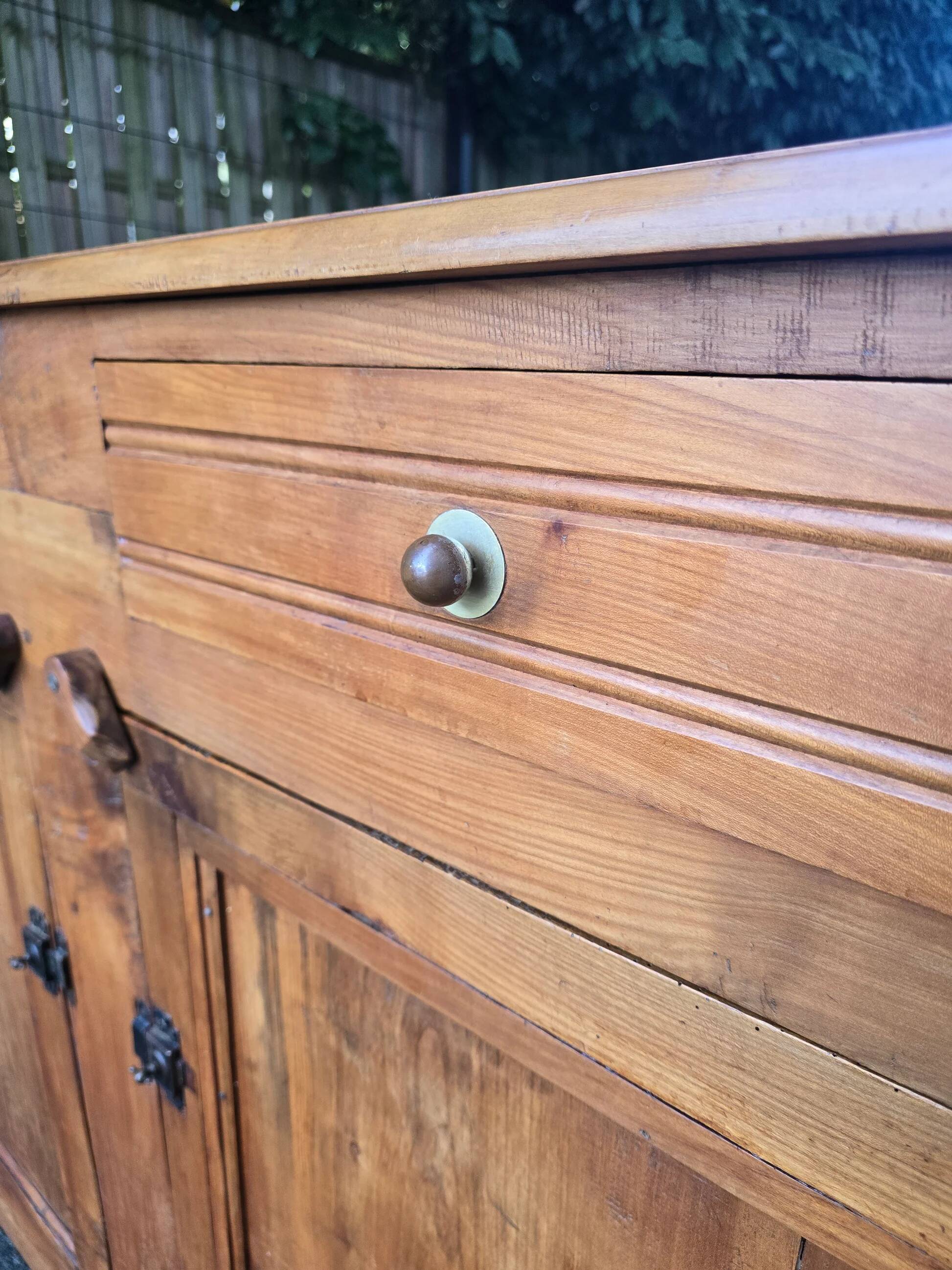 Old farmhouse sideboard in solid cherry – rustic country style