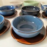 Vintage blue bowl mix & match set – country breakfast spirit