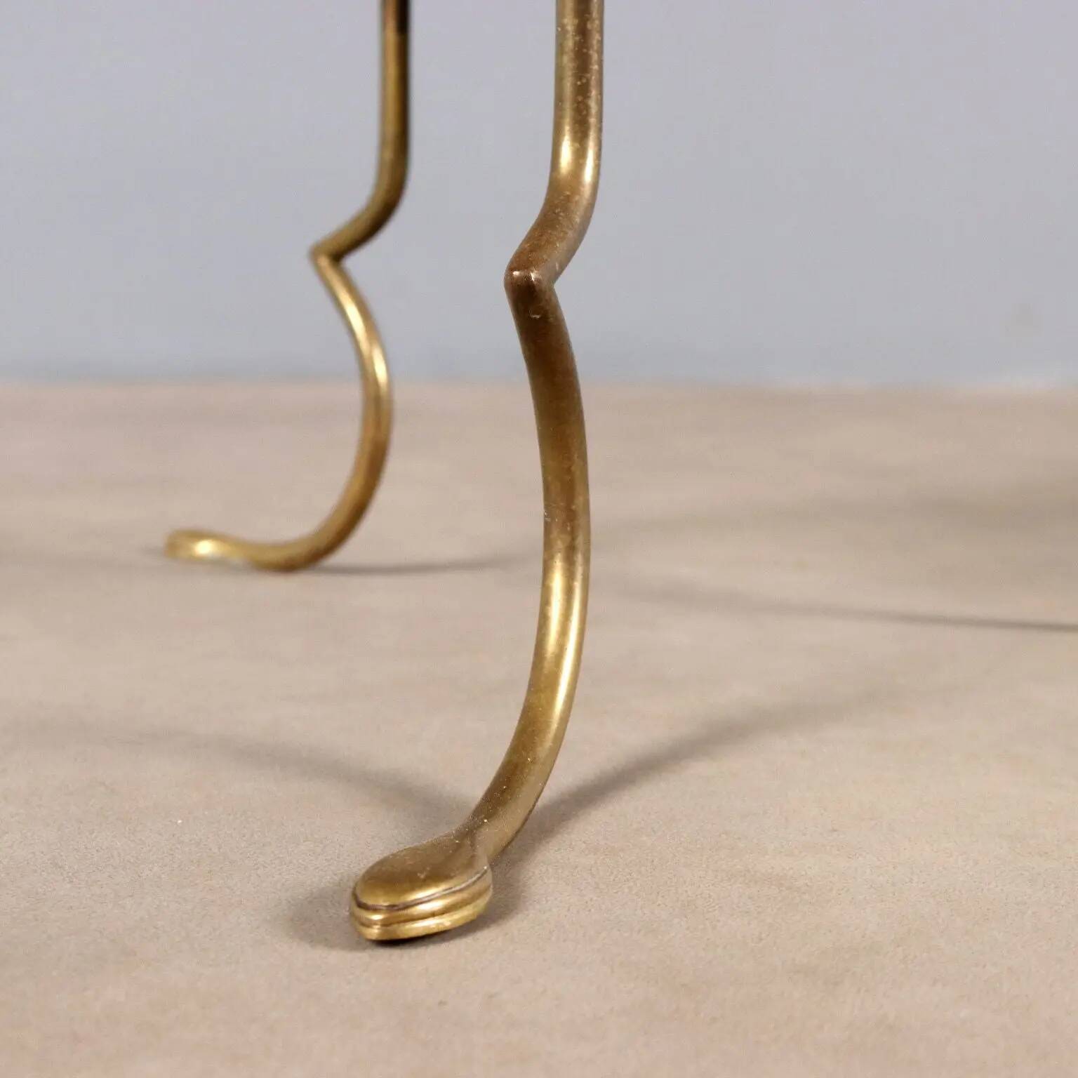 Small vintage shelf in brass and wood, design, Italy, 1950s