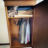 Armoire avec porte miroir en merisier Ebeniste