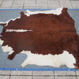 Cowhide color auburn and white 200x200cm