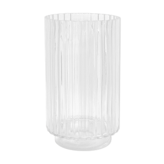 Vintage glass vase, in undulating relief