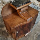 French Art Deco bedside table with a marble top, circa 1930.