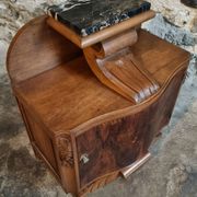 Table de chevet Art Déco française avec dessus en marbre, vers 1930