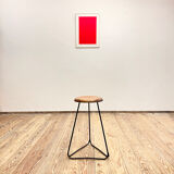 Bar stool in steel and walnut