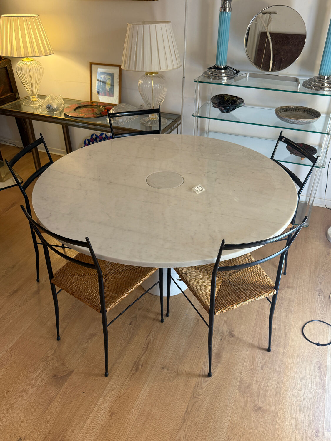 Eros Table in White Marble by Angelo Mangiarotti for Skipper, 1990s