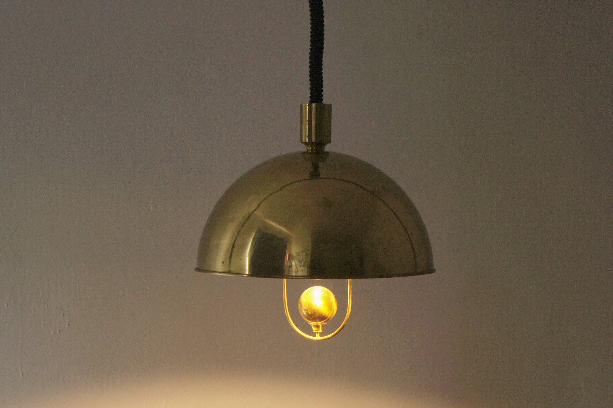 German Ceiling Lamp in Brass by Florian Schulz, 1970s