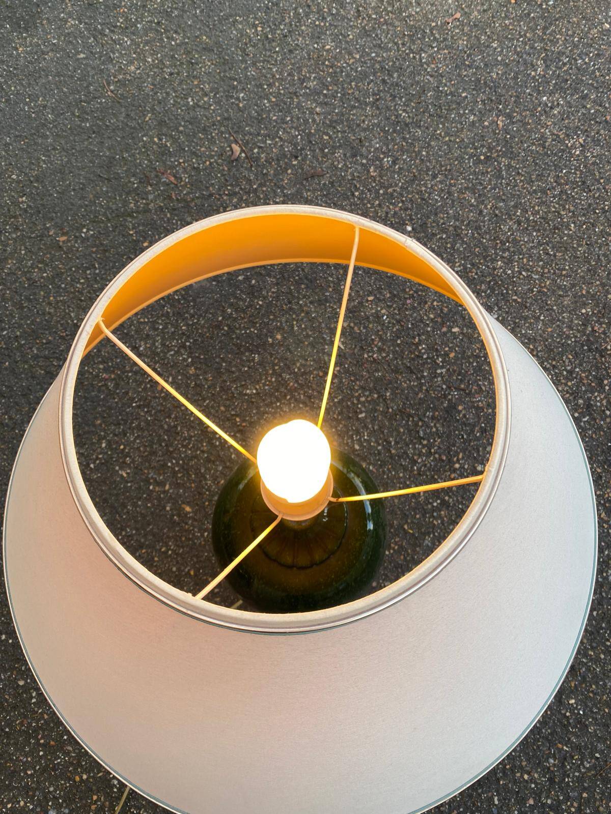 1960s lamp in green lacquered ceramic