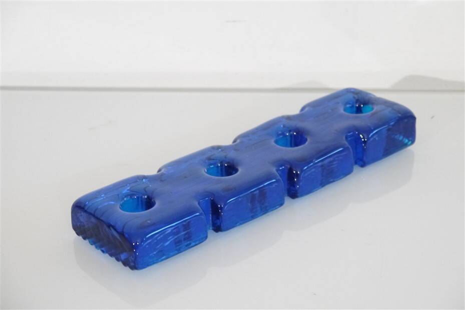 Swedish glass candle holder by Nybro Glasbruk 1970