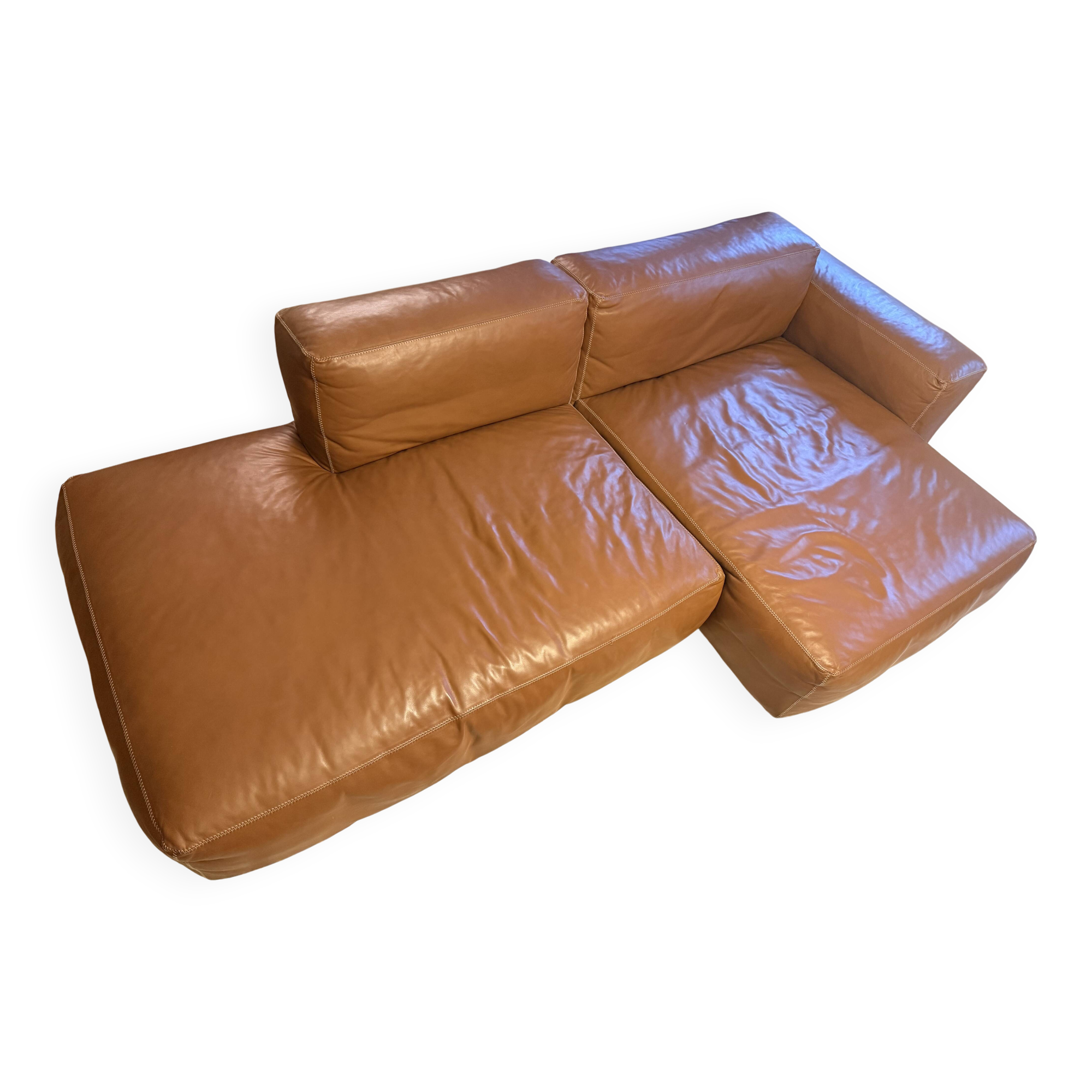 Canapé Mags Soft low Leather senses cognac