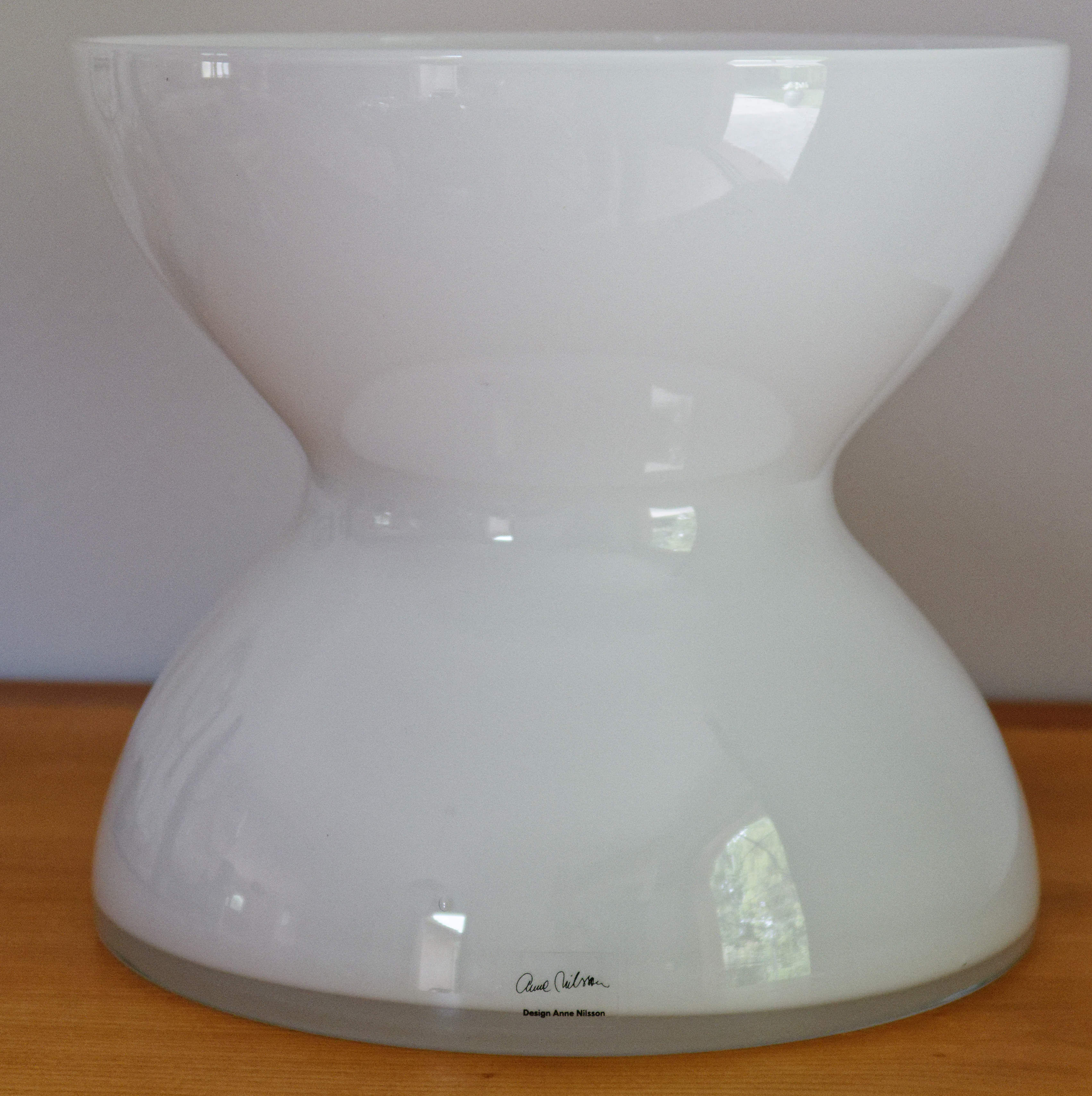 Vase diabolo ikea opaline blache