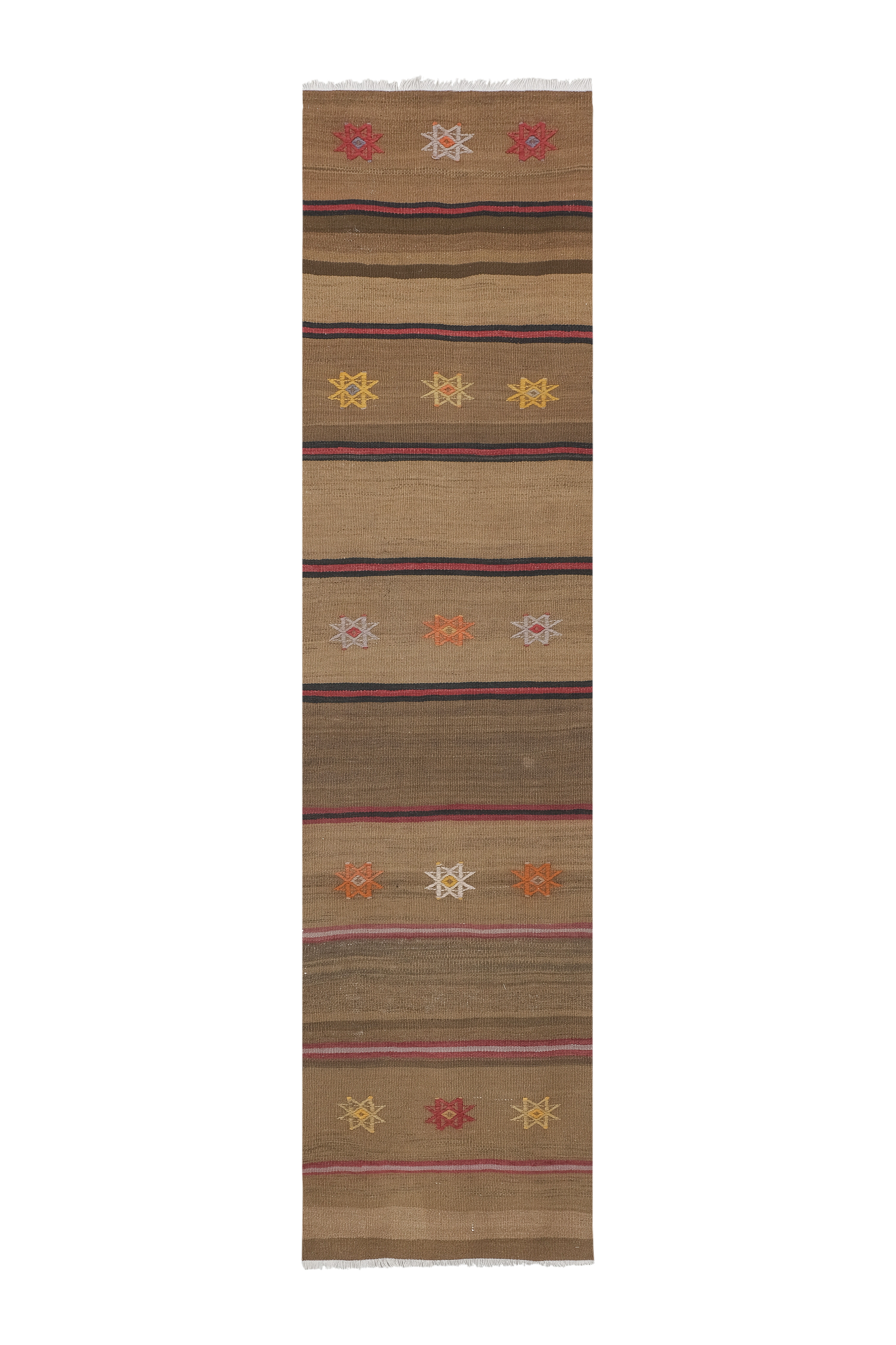 Striped Narrow Turkish Kilim Runner Rug