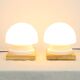 Paire de Lampes de Nuit Champignons Opaline Vintage