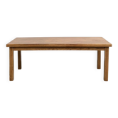 Solid oak farmhouse table, square legs, one drawer, France, 1960s.
