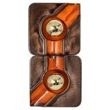 Sputnik wall lights in brown and orange ceramic, Germany 1970s