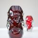 Mid-century modern handmade crystal vase in dark red by Börne Augustsson for Åseda