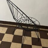 Chaise danoise en fer forgé, années 60