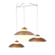 Vintage three-arm ceiling pendant – opal glass and brass – Bent Karlby –1950/60s